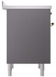 Ilve® Nostalgie II Noblesse 36'' Graphite Matte Pro Style Induction Range with Brass Trim-2