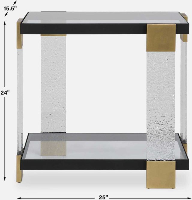 Uttermost® Bendena Glass Top Side Table with Brass Base-2