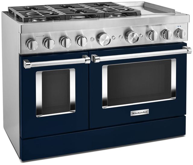 KitchenAid® 48" Ink Blue Pro Style Dual Fuel Range with Griddle-1