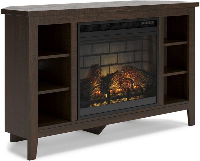 Signature Design by Ashley® Camiburg Warm Brown Corner TV Stand with