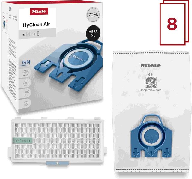Miele Vacuum HyClean® Air Vacuum Bag 8-Pack for Complete C2 & Complete C3 with HEPA AirClean Filter-1