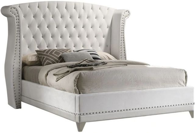Coaster® Barzini White Wingback Tufted Queen Bed 