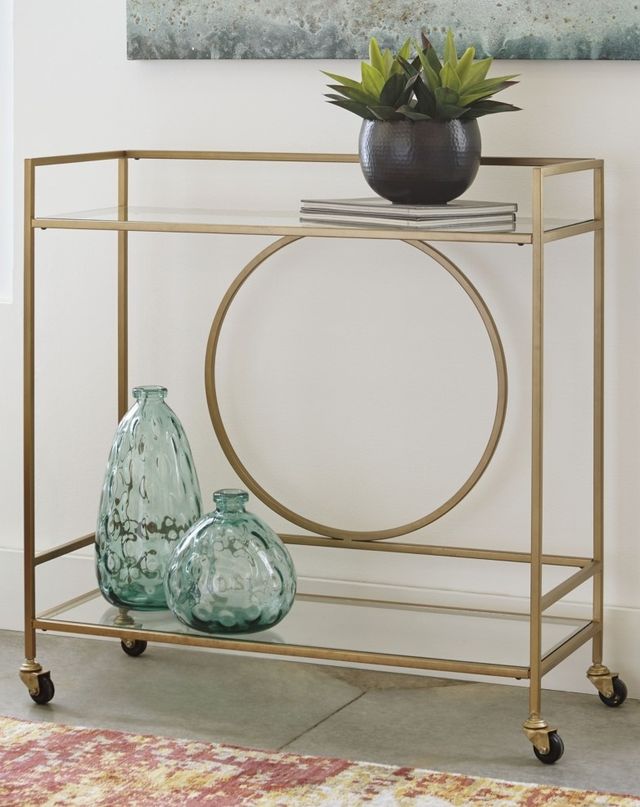 Signature Design by Ashley® Jackford Antique Gold Bar Cart-1