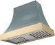 La Cornue Cascade Series 36" Ocean Wall Mounted Range Hood with Polished Brass Trim-0