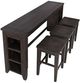 Jofran Inc. Madison County 4-Piece Barnwood Sofa Console and Stool Set-1