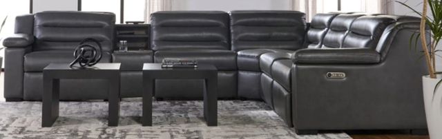 Hughes Furniture® 53016 6-Piece Tanner Iron L-Shape Power Reclining Sectional-0