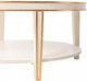 Ella Home Lilly Glass Top Round Coffee Table with Antique White Base-1