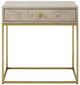 Uttermost® Pembrook Light Washed Side Table with Brushed Brass Base-3