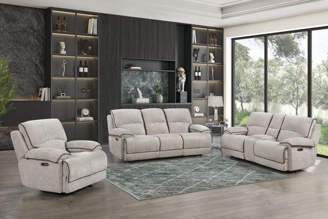 New Classic® Home Furnishings Camden Brown Power Glider Recliner with Power Headrest and Footrest-2