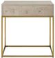 Uttermost® Pembrook Light Washed Side Table with Brushed Brass Base-5