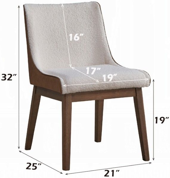 ACME Furniture Ginny 2-Piece Brown/Walnut/White Side Chair Set-2