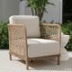 Classic Home Brisbane Natural/White Rope Outdoor Accent Chair with Cushions-1