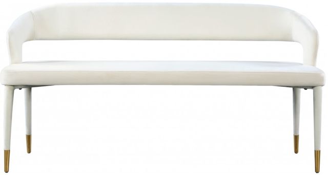 Meridian Furniture Destiny Cream Velvet Bench-1