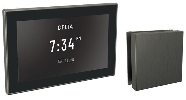 Delta SteamScape™ Deluxe System Lumicoat® Black Stainless Square Digital Steam Package-0