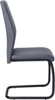 Monarch Specialties Inc. 2-Piece Grey Side Chair Set with Black U-Shaped Bases-3
