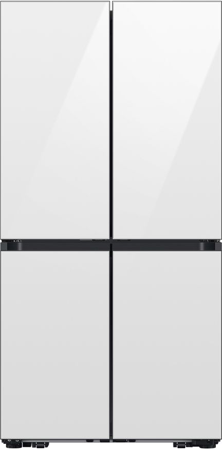 Samsung Bespoke 36" 22.8 Cu. Ft. White Glass 4-Door Counter Depth French Door Refrigerator with Zero Clearance Fit and Food Showcase Door-0