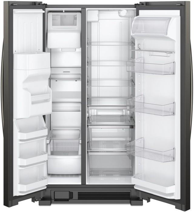 Whirlpool® 36 in. 24.6 Cu. Ft. Fingerprint Resistant Black Stainless Side-by-Side Refrigerator-1