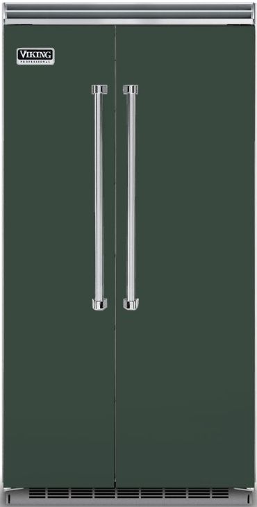 Viking® 5 Series 42 in. 25.3 Cu. Ft. Blackforest Green Built In Side-by-Side Refrigerator-0