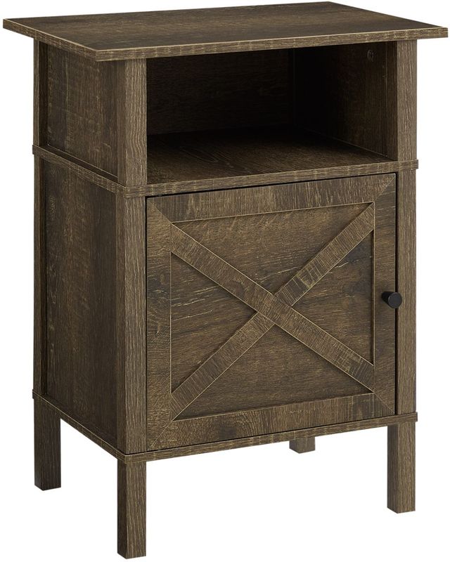 Monarch Specialties Inc. Dark Oak/Black Metal Accent Table -0