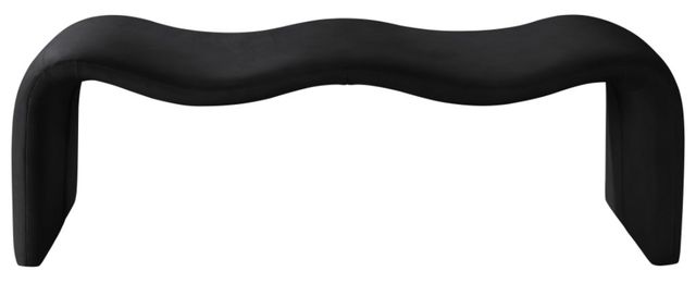 Meridian Furniture Willow Black Vegan Leather Bench-1
