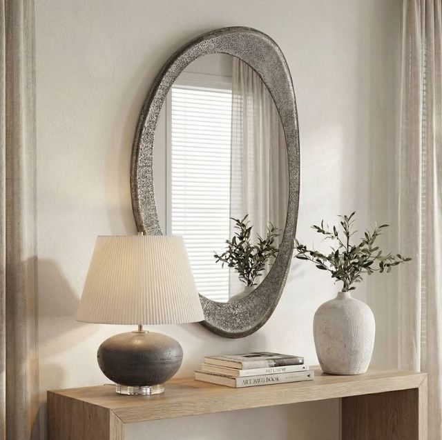 Uttermost® Schiller Antique Nickel Oval Mirror-1