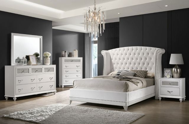 Coaster® Barzini 5-Piece White Queen Panel Bedroom Set-1