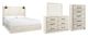 Signature Design by Ashley® Cambeck 4-Piece Whitewash White King Panel Bed Set-0