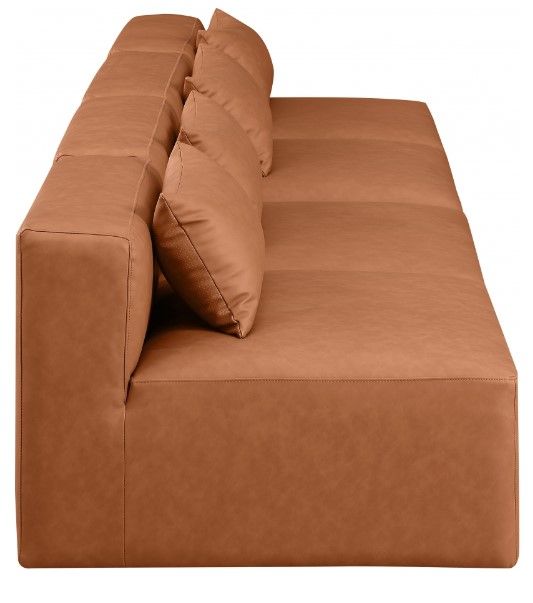 Meridian Furniture Cube 4-Piece Cognac Armless Modular Sectional-1