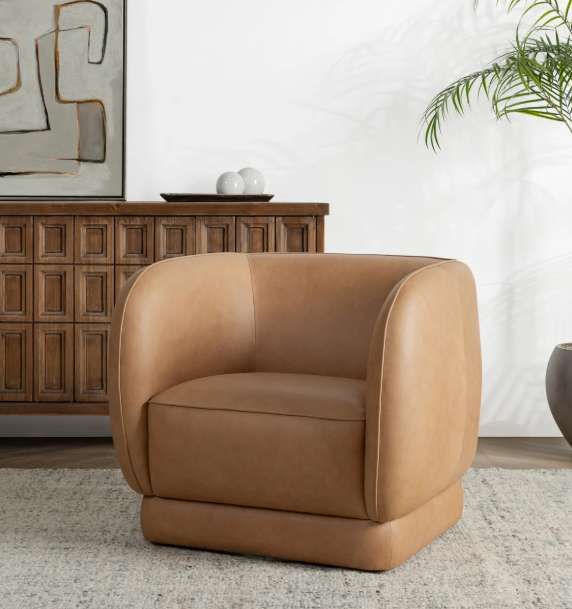 Classic Home Rinner Tan Swivel Chair-1