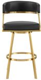 Armen Living Saturn Black/Gold Bar Stool-1
