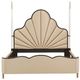 The Michael Amini® Malibu Crest Beige/Dark Espresso Eastern King Upholstered Poster Bed-1
