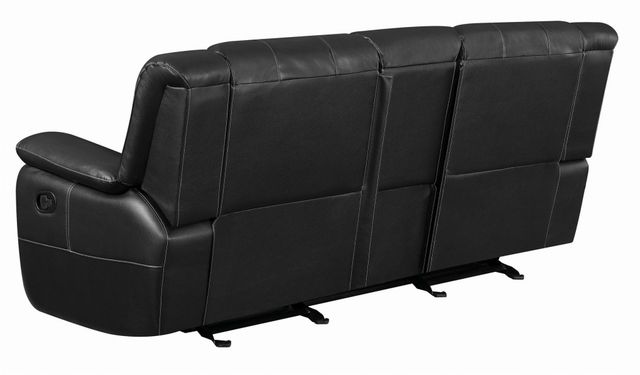 Coaster® Lee Black Reclining Glider Loveseat with Console-3