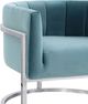 TOV Furniture Magnolia Sea Blue Velvet Chair with Silver Base-4