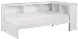 Mazin Furniture Galen White Twin Youth Bookcase Corner Bed-1