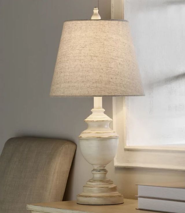 Stylecraft Old White Distress Table Lamp-3