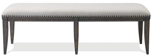 Riverside Furniture Forsyth Gray/Toasted Peppercorn Upholstered Dining Bench-1