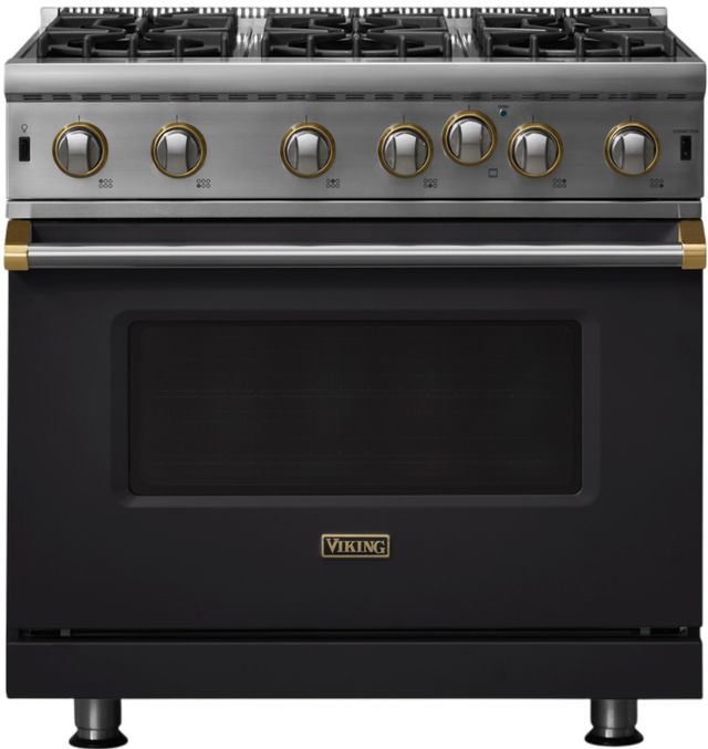 Viking® 5 Series 36" Onyx Liquid Propane Pro Style Gas Range-0