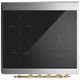 Ilve® Majestic III 30" Midnight Blue Pro Style Induction Range with Solid Door and Brass Trim-4
