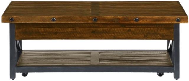 Flexsteel® Carpenter Dark Brown Lift-Top Coffee Table with Black Base-1