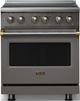Viking® 5 Series 30" Damascus Gray Pro Style Induction Range with Brushed Brass Trim-0