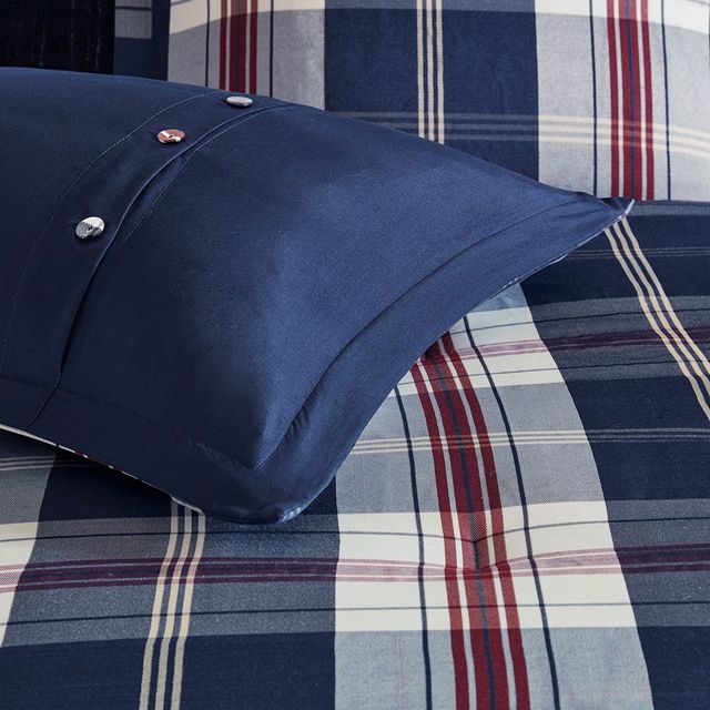Olliix by Woolrich Ryland Blue Full/Queen Oversized Plaid Print Comforter Set-2