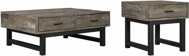 Signature Design by Ashley® Mondoro 2-Piece Grayish Brown Living Room Table Set-0