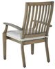 Signature Design by Ashley® Rainier Ranch 2-Piece Beige/Brown Aluminum Outdoor Dining Arm Chair with Cushion-4