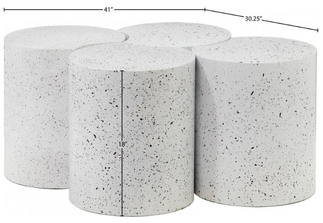 Meridian Furniture Dimple 4-Piece White 18'' Modular Nesting Coffee Table Set-3