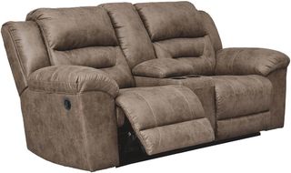 Signature Design by Ashley® Stoneland Fossil Double Reclining Loveseat with Console