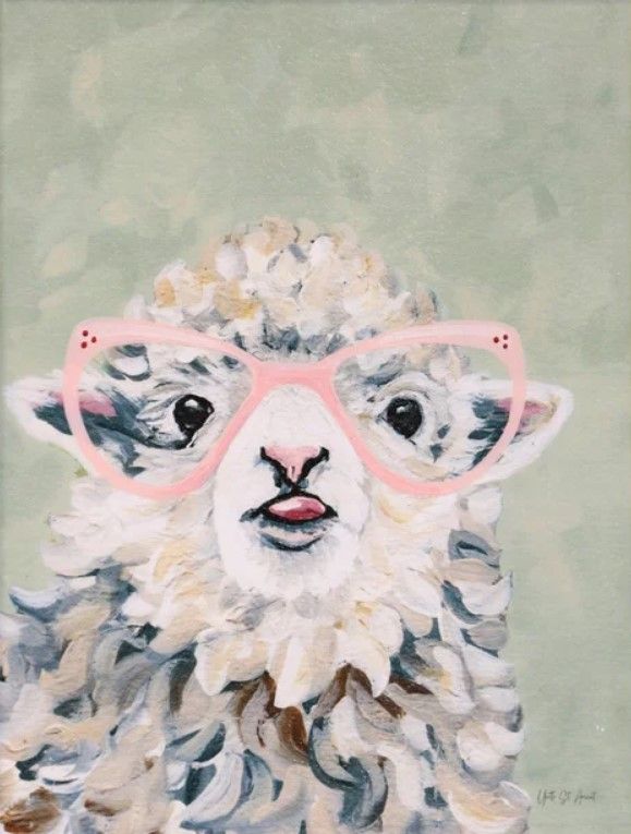 Stylecraft Lamb with Glasses Framed Print-1