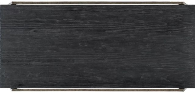 Hooker® Furniture Chapman Charred Black Rectangular Cocktail Table with Pewter Base-2