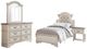 Signature Design by Ashley® Realyn 4-Piece Chipped White Full Upholstered Panel Bed Set-0