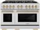 ZLINE Select Autograph Edition 48" Stainless Steel Convection Pro Style Gas Range with Champagne Bronze Accents-0