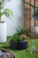 A & B Home Black Round Ridged Cement Planter-5
